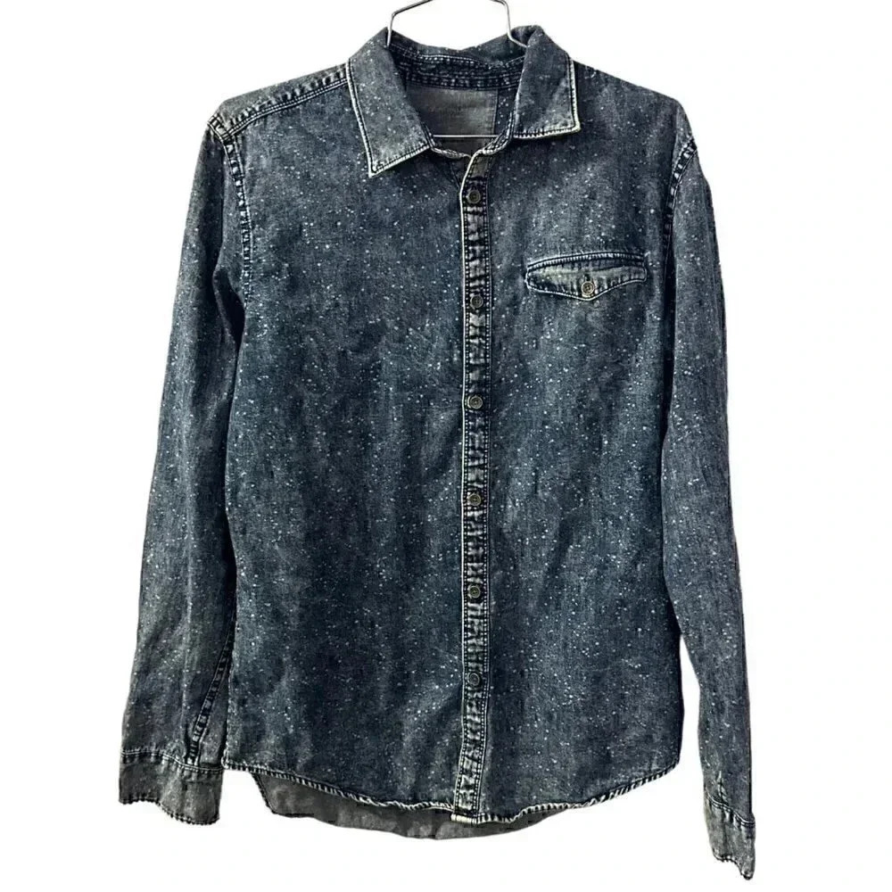 Calvin klein Jeans Women's spotted denim button up shirt no tag, est size XL